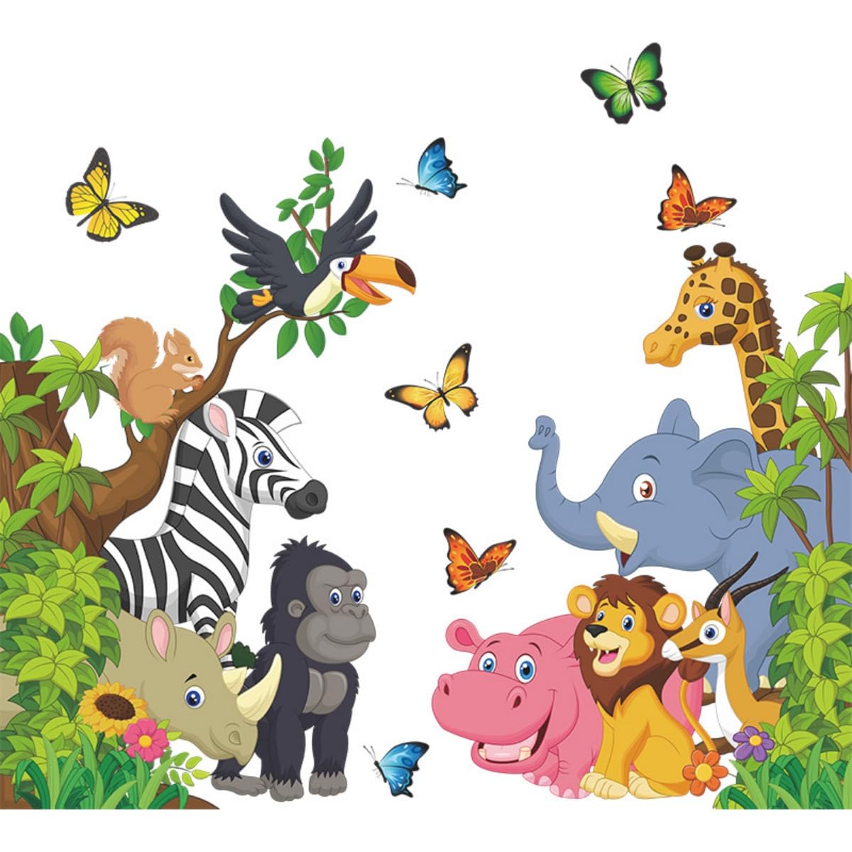 LOONELO Jungle Animals Lion sticker brings 3D depth to nursery walls for imaginative play