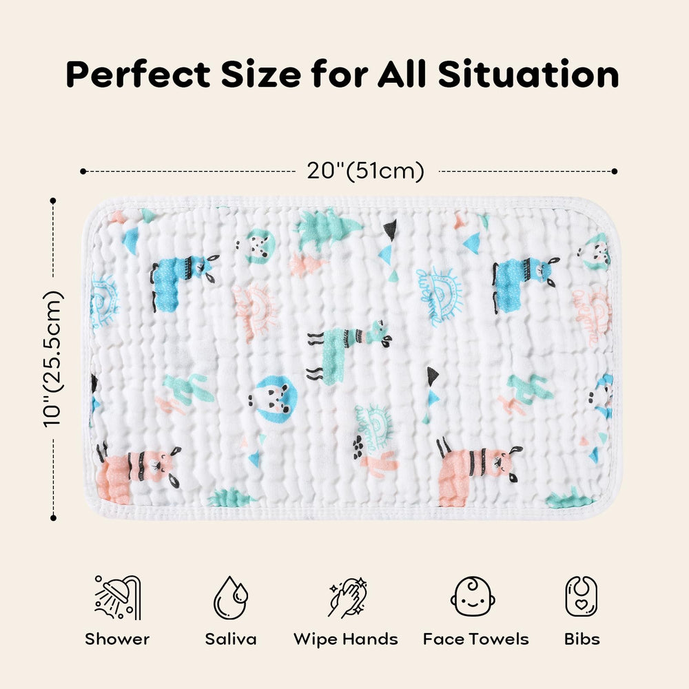 Looxii alpaca-design muslin burp cloths mix cute look with practicality