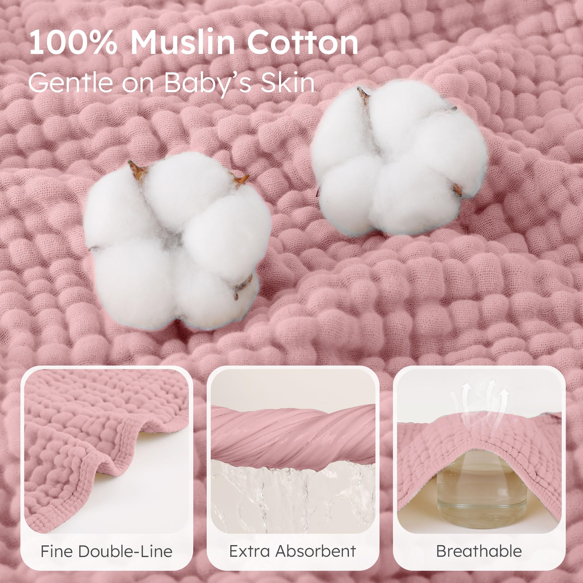 Looxii hooded design towel, pink floral hood for cozy bath time.