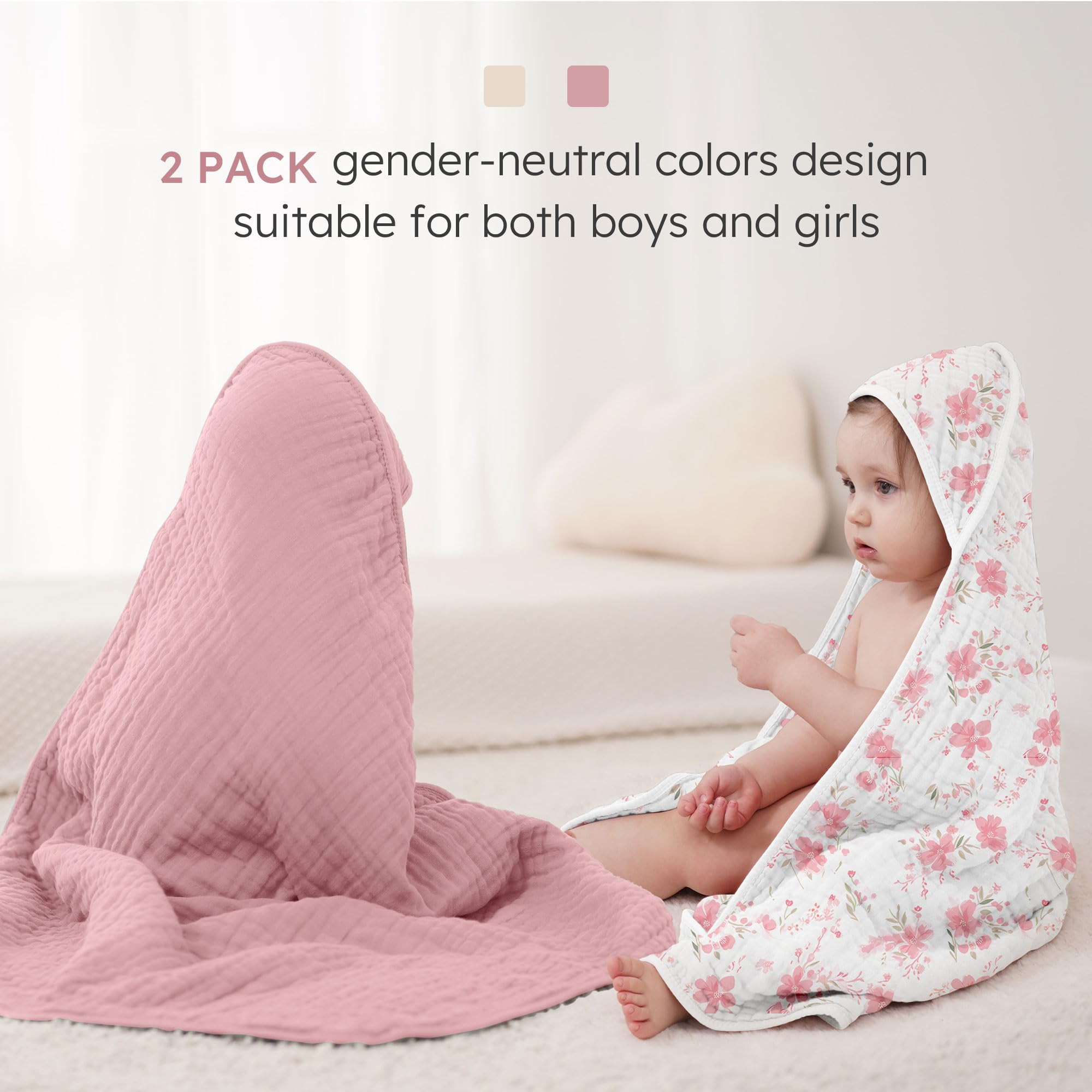 Looxii muslin cotton close-up, soft and breathable for delicate skin.