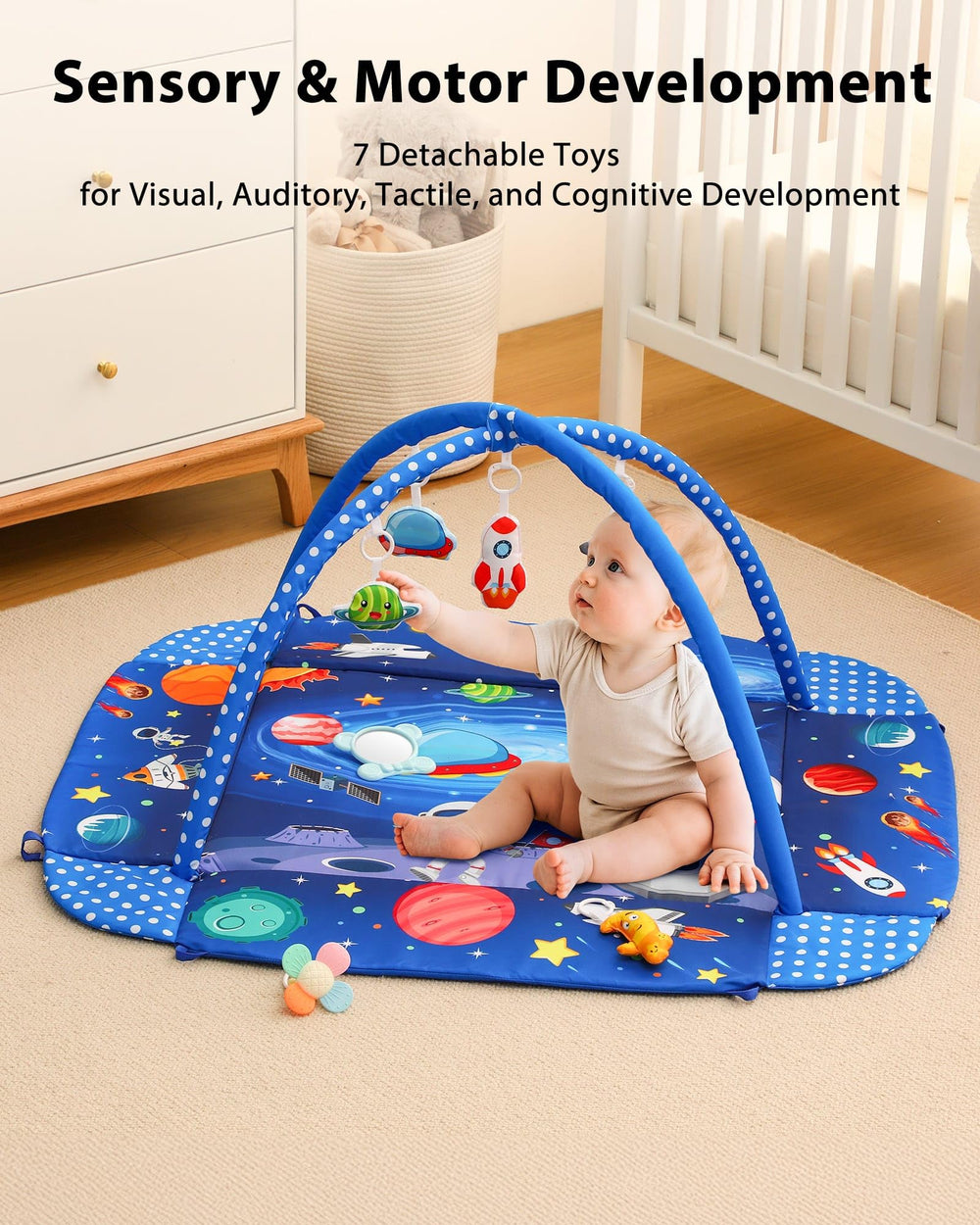 Looxii baby play gym self-discovery mirror encourages self-awareness during interactive play.