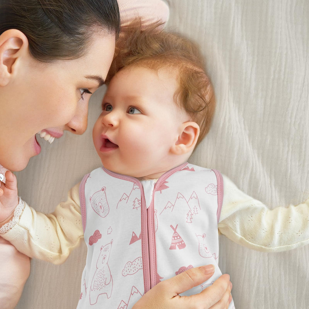 Looxii baby sleep sack growth-fit design suitable from newborn to 0-6 months.
