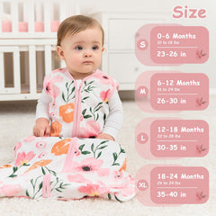Looxii infant wearable blanket provides generous leg room for natural movement.