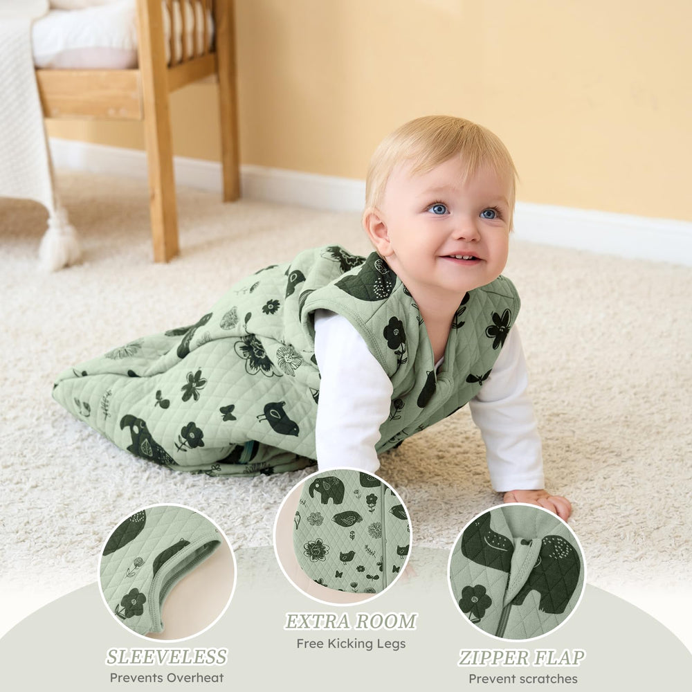 Looxii sleep sack neckline design ensures secure, comfortable fit.