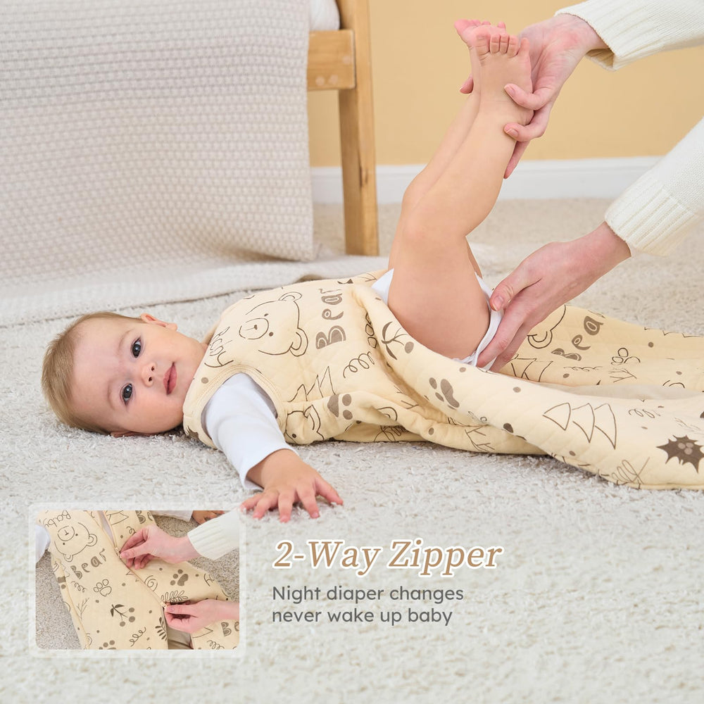 Looxii baby sleep sack sleeveless-design: reduces overheating while keeping little arms free.