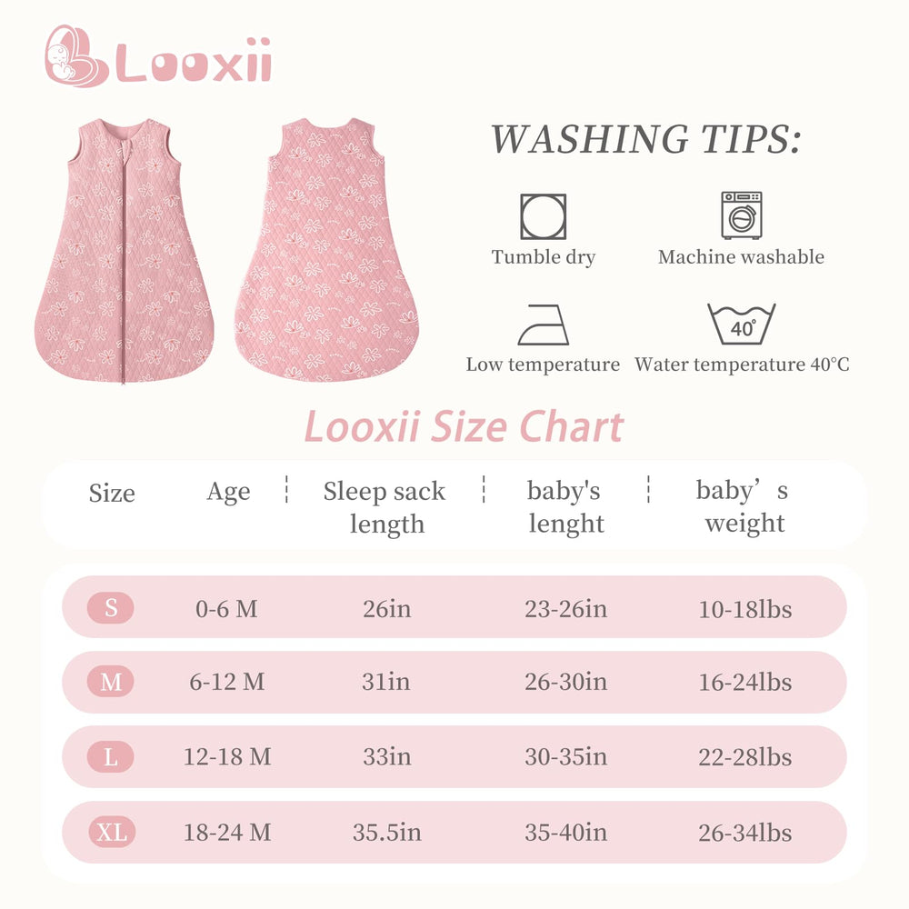Looxii baby sleep sack two-way zipper enables easy diaper changes without waking