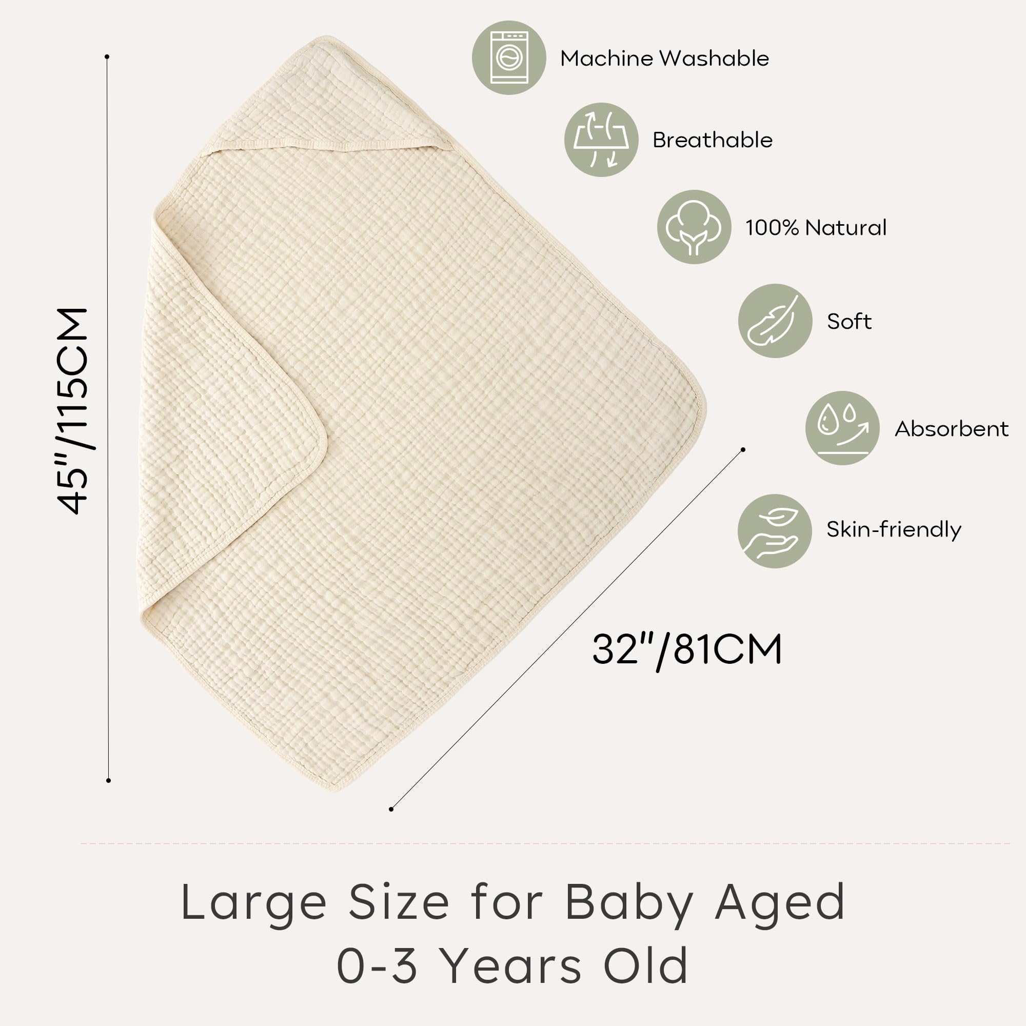 Looxii 32x32-inch size image demonstrates full-body coverage during drying