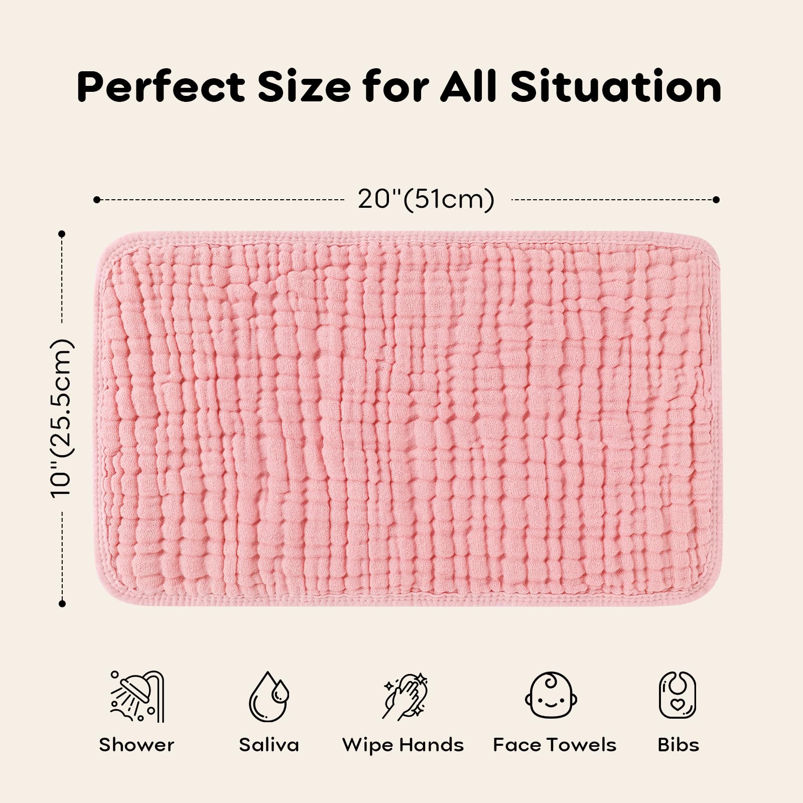 Looxii Muslin Burp Cloths size 20x10 — reliable multipurpose care for wipes and messes.