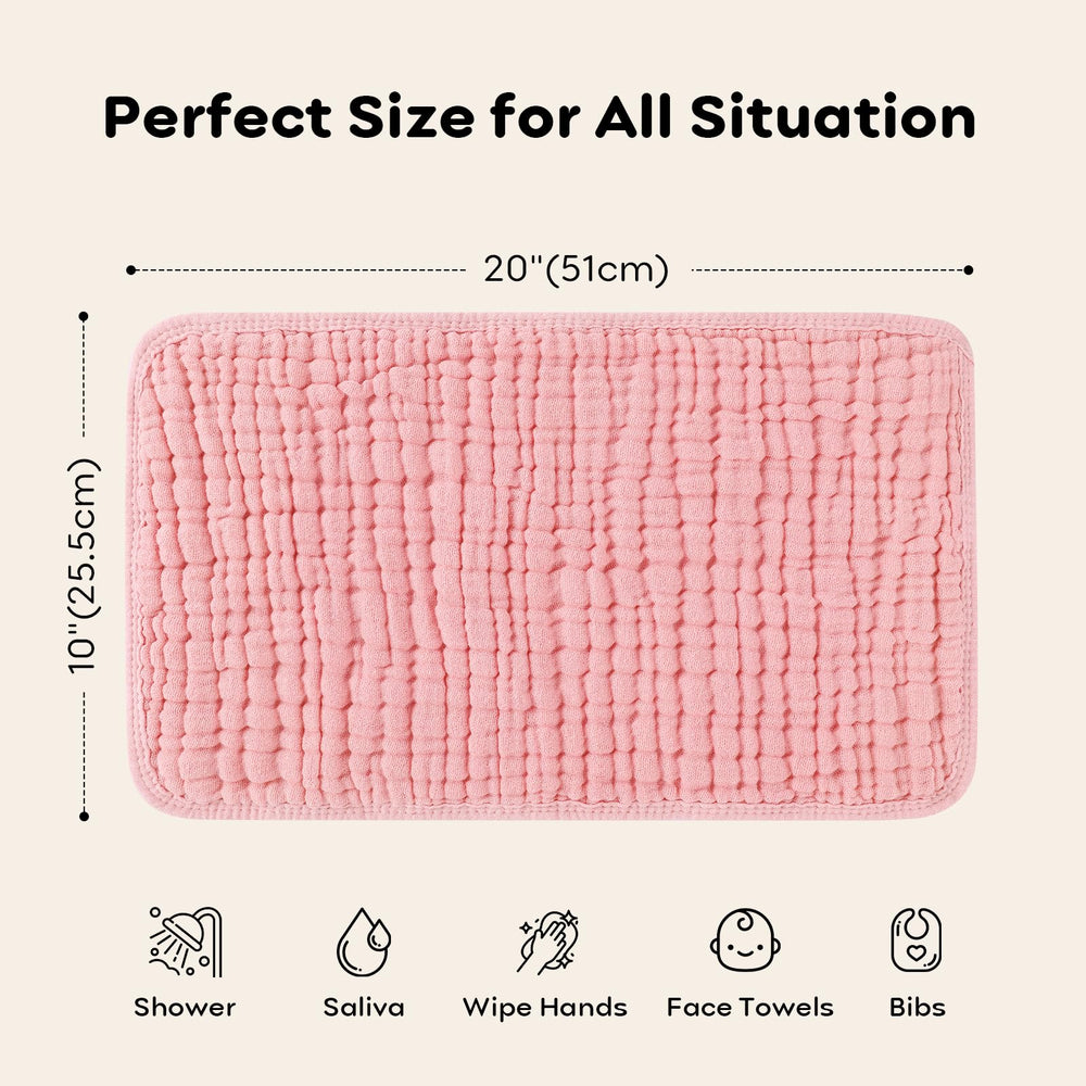 Looxii Muslin Burp Cloths size 20x10 — reliable multipurpose care for wipes and messes.