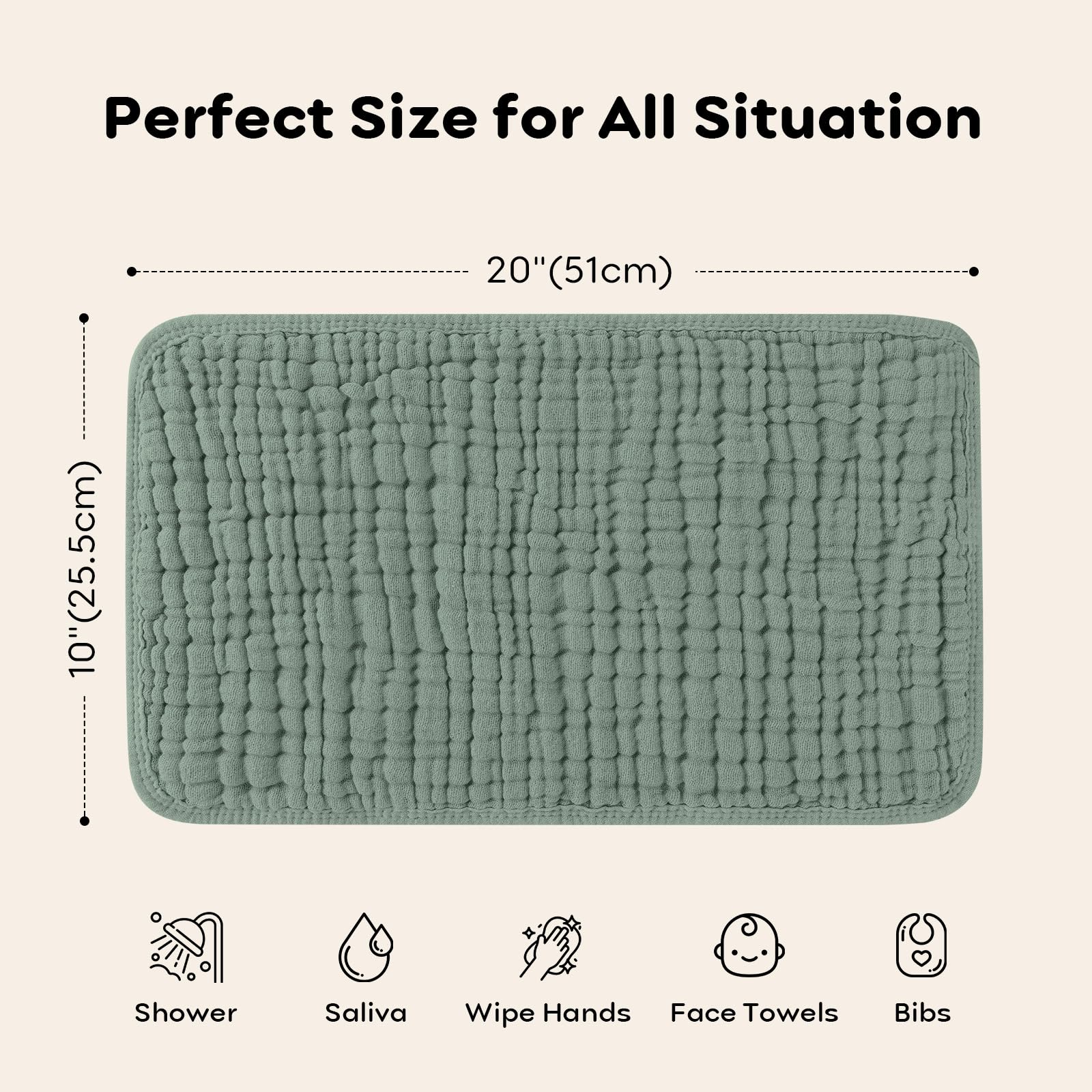 Looxii Muslin Burp Cloths in a gift-ready package for new parents