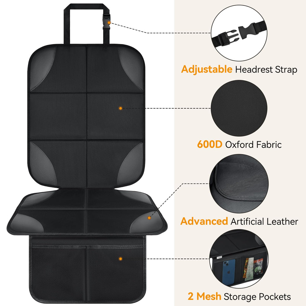 Lopjibar baby car seat protector anti-slip-backing prevents sliding during journeys