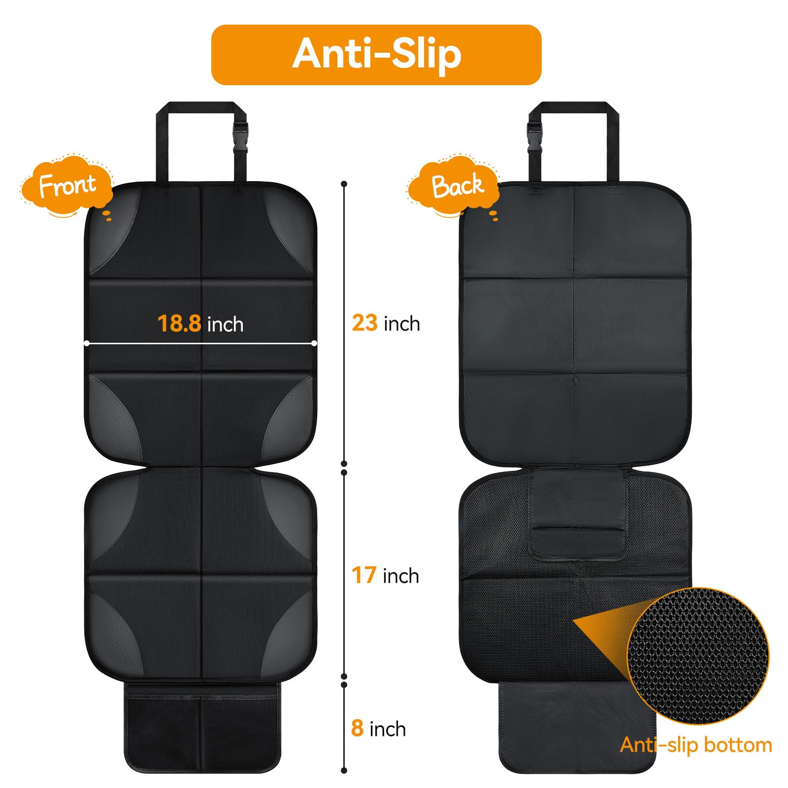 Lopjibar baby car seat protector waterproof-600d guards against spills