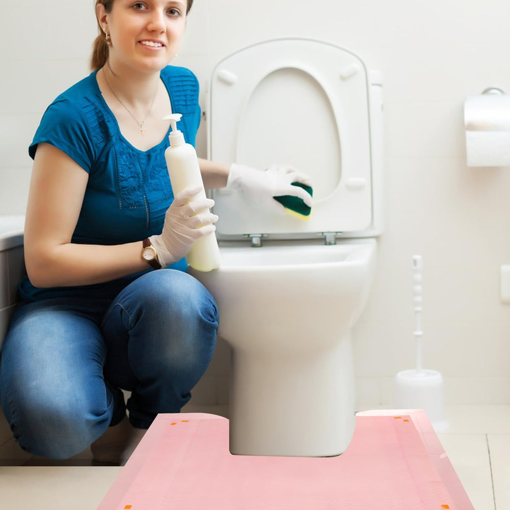 LOPYXBR floor protector fits around most toilets and base area.