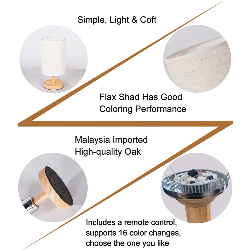 LOPYEIJFG remote control bedside lamp for easy one-handed adjustments.
