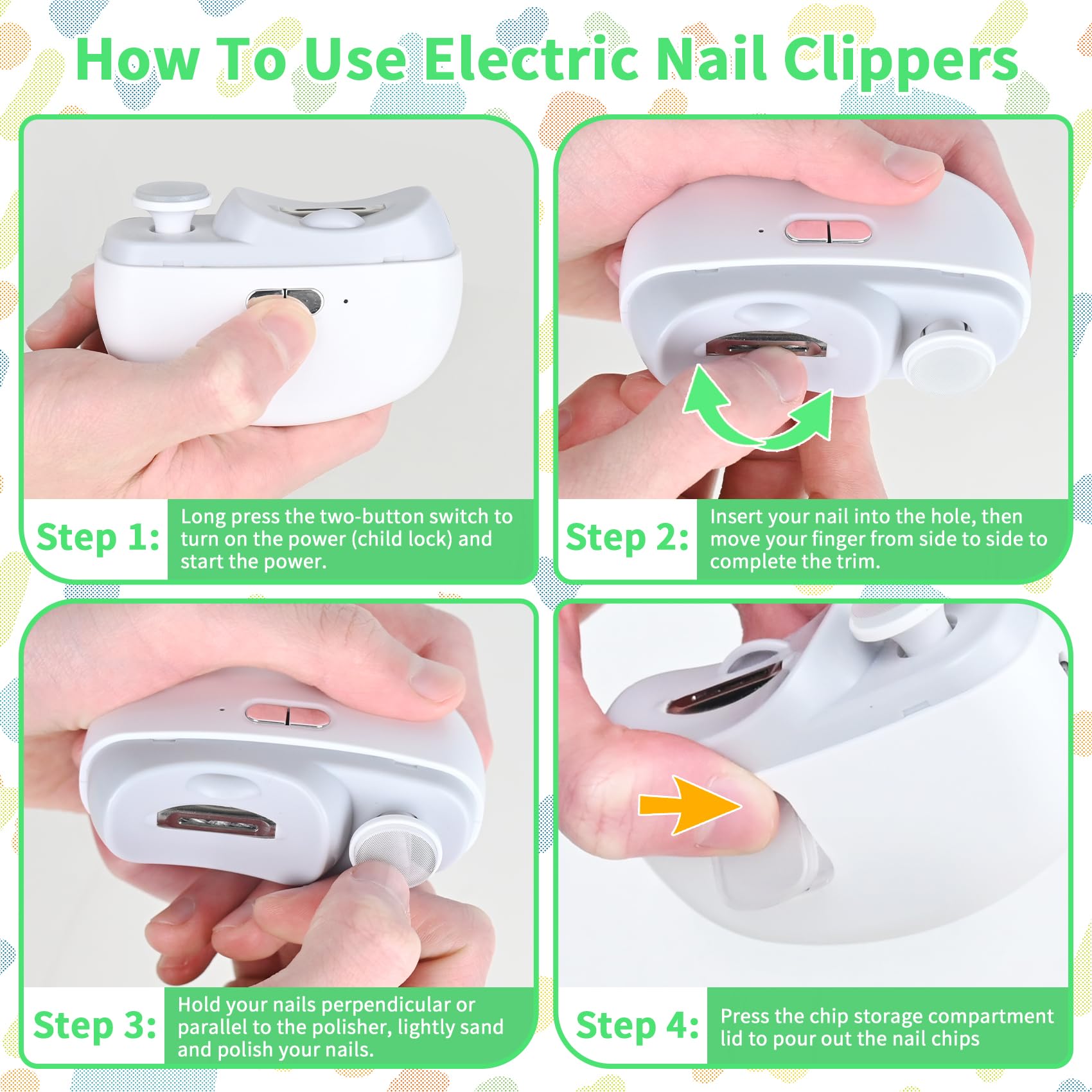 LOQOMI two-speed adjustment enables gentle or faster nail shaping.