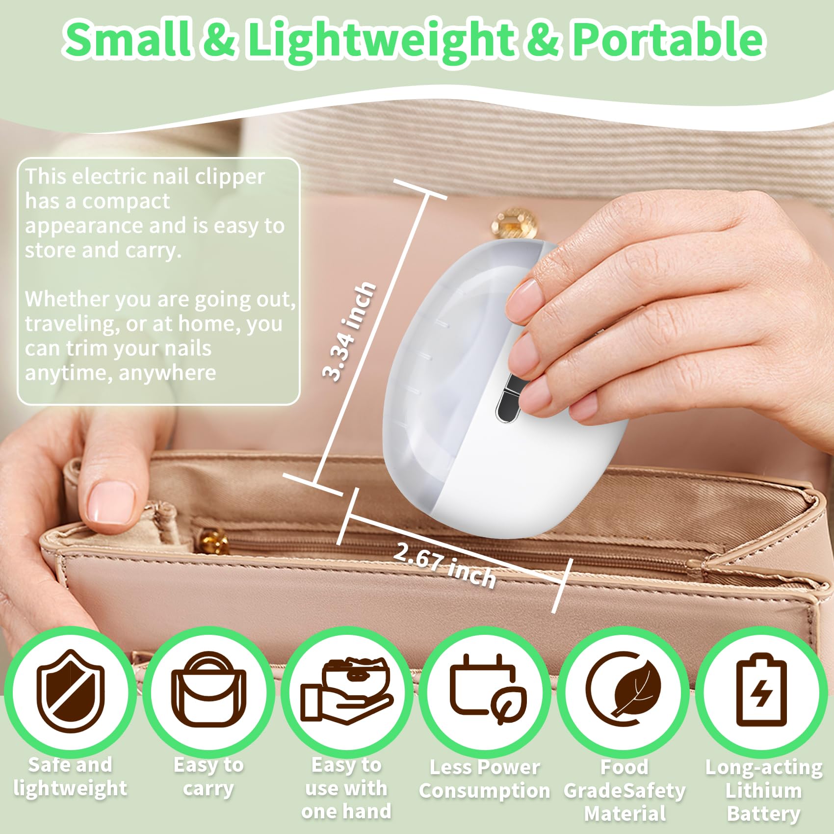 LOQOMI USB-rechargeable nail file for convenient everyday use.