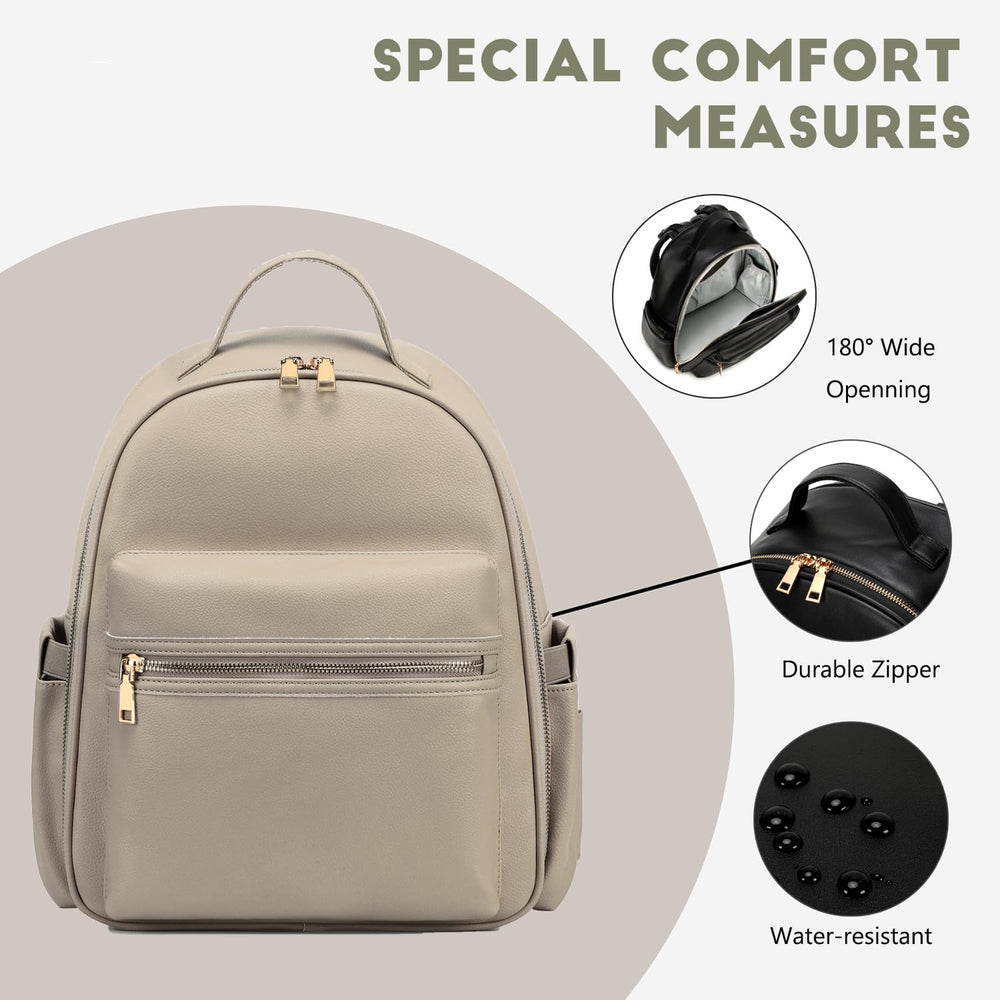 LORADI Compact Diaper Backpack fully unzip main compartment for easy packing and retrieval.