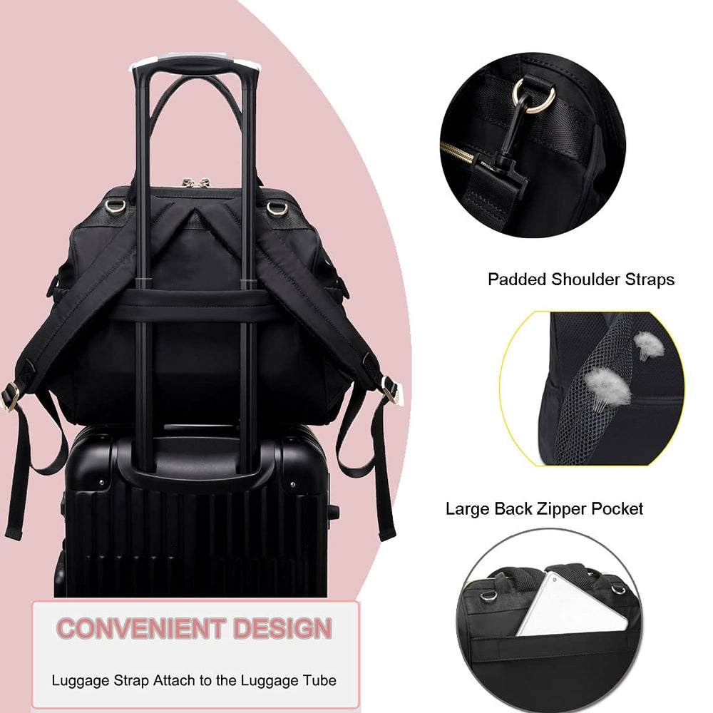 LORADI tote measures 14.6x6.7x13 inches for ample organization.