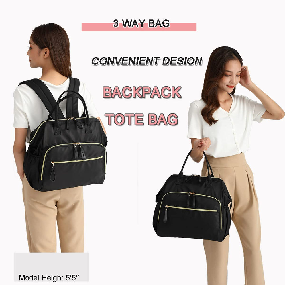 Loradi convertible-diaper-bag-tote stroller-clip design keeps items within reach.