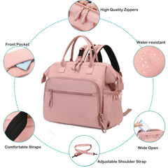 LORADI tote features water-resistant fabric to protect essentials.