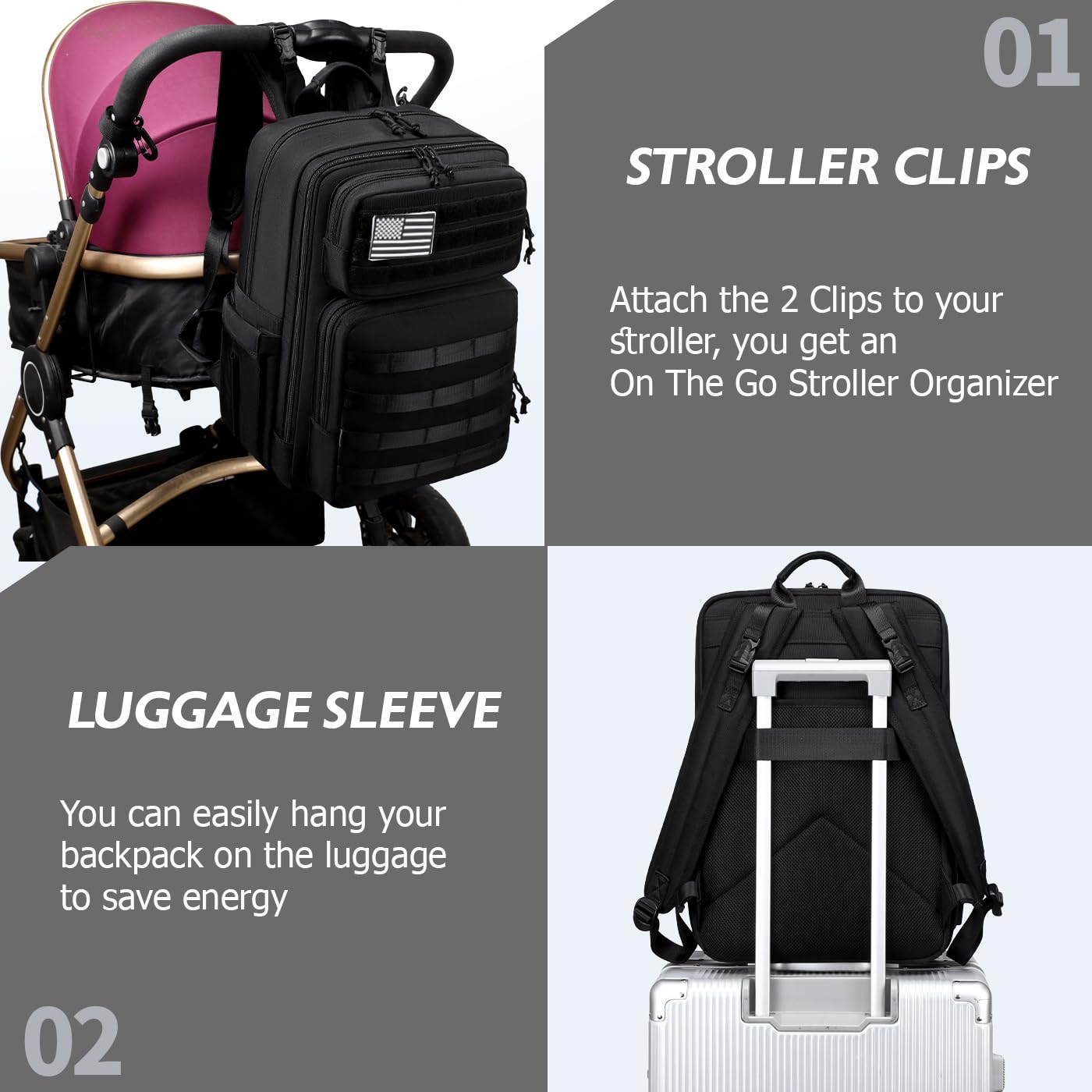 LORADI padded shoulder straps for comfortable all-day wear