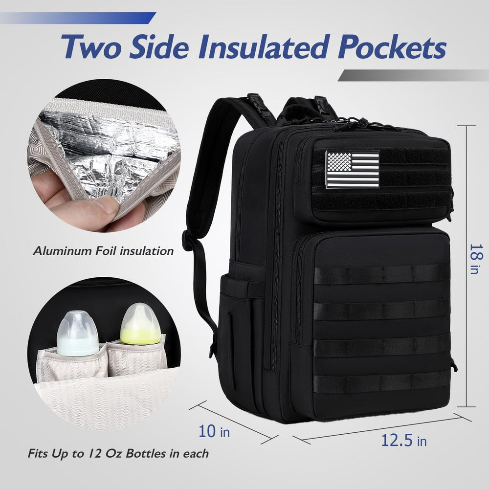 LORADI Dad Diaper Backpack stroller attachment for hands-free strolling