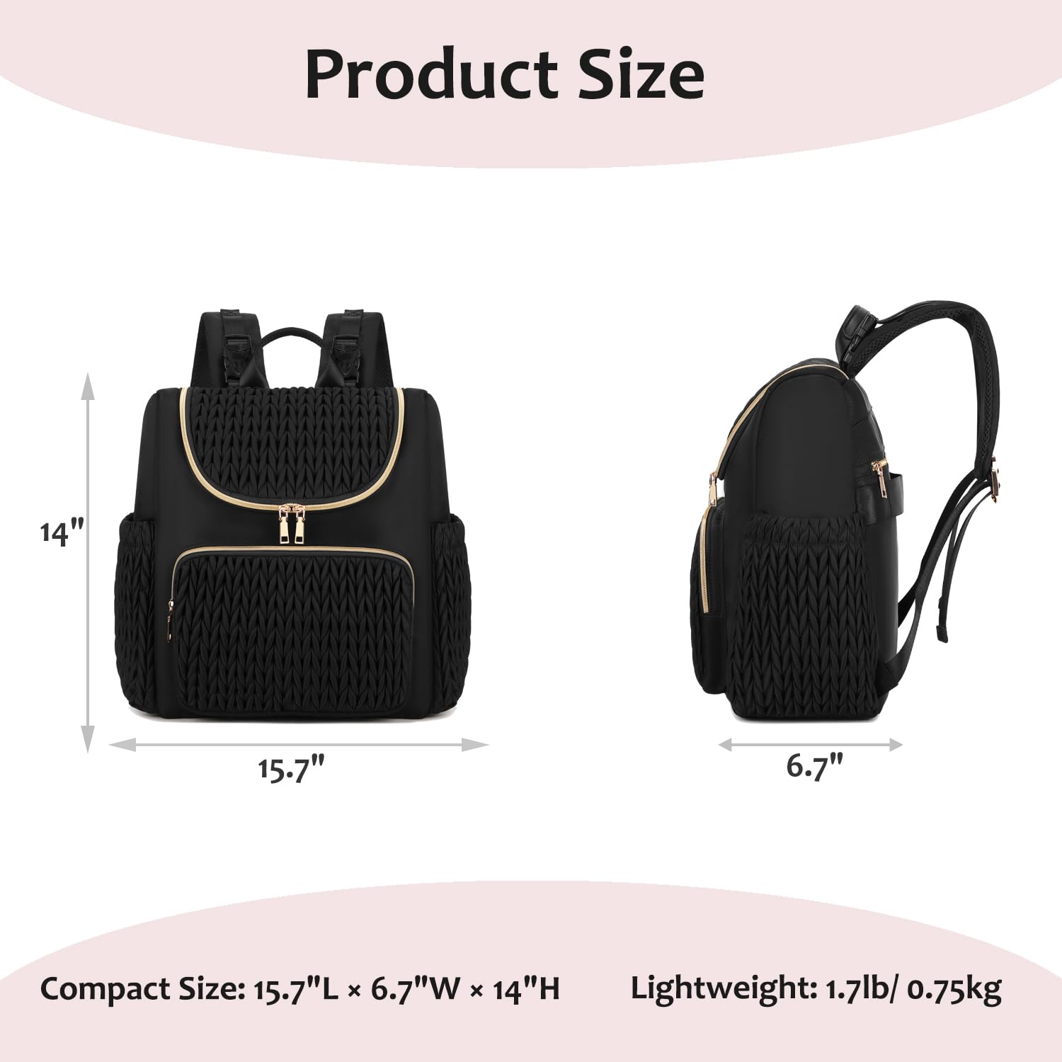 LORADI padded laptop pocket supports work-on-the-go with a 14-inch device