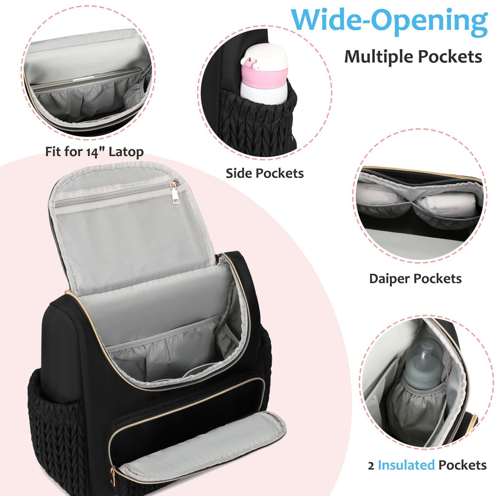 LORADI diaper bag with stroller buckle for easy on-the-go attachment