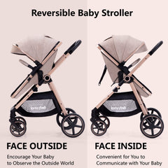 LORTSYBAB 2-in-1 stroller beige canopy protecting from sun and UV