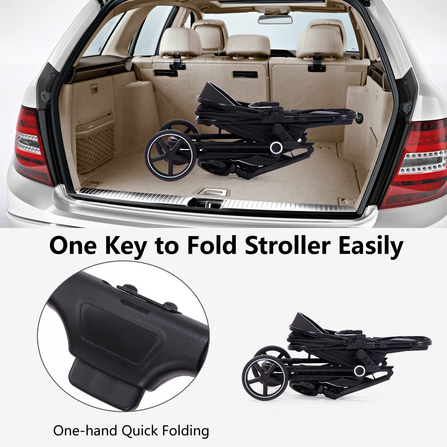 LORTSYBAB adjustable backrest and handrail adapt to growing baby's needs.