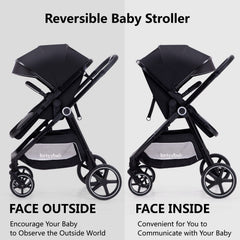 LORTSYBAB adjustable canopy with sun visors protects baby from direct sun.