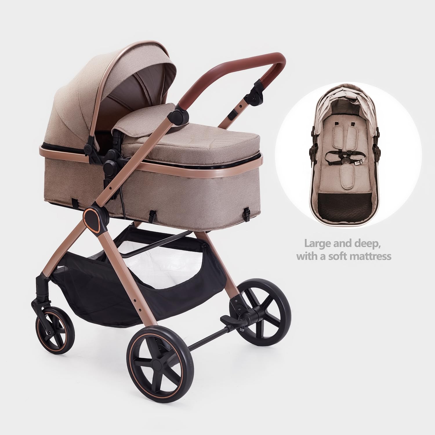 LORTSYBAB beige quick-fold mechanism for compact travel