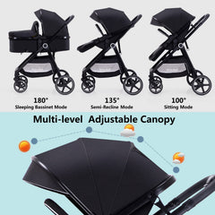 LORTSYBAB stroller with reversible seat shows baby facing you and engaging with surroundings.