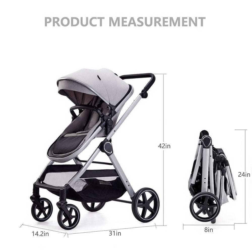 LORTSYBAB front wheels 360-degree swivel for easy maneuvering in grey