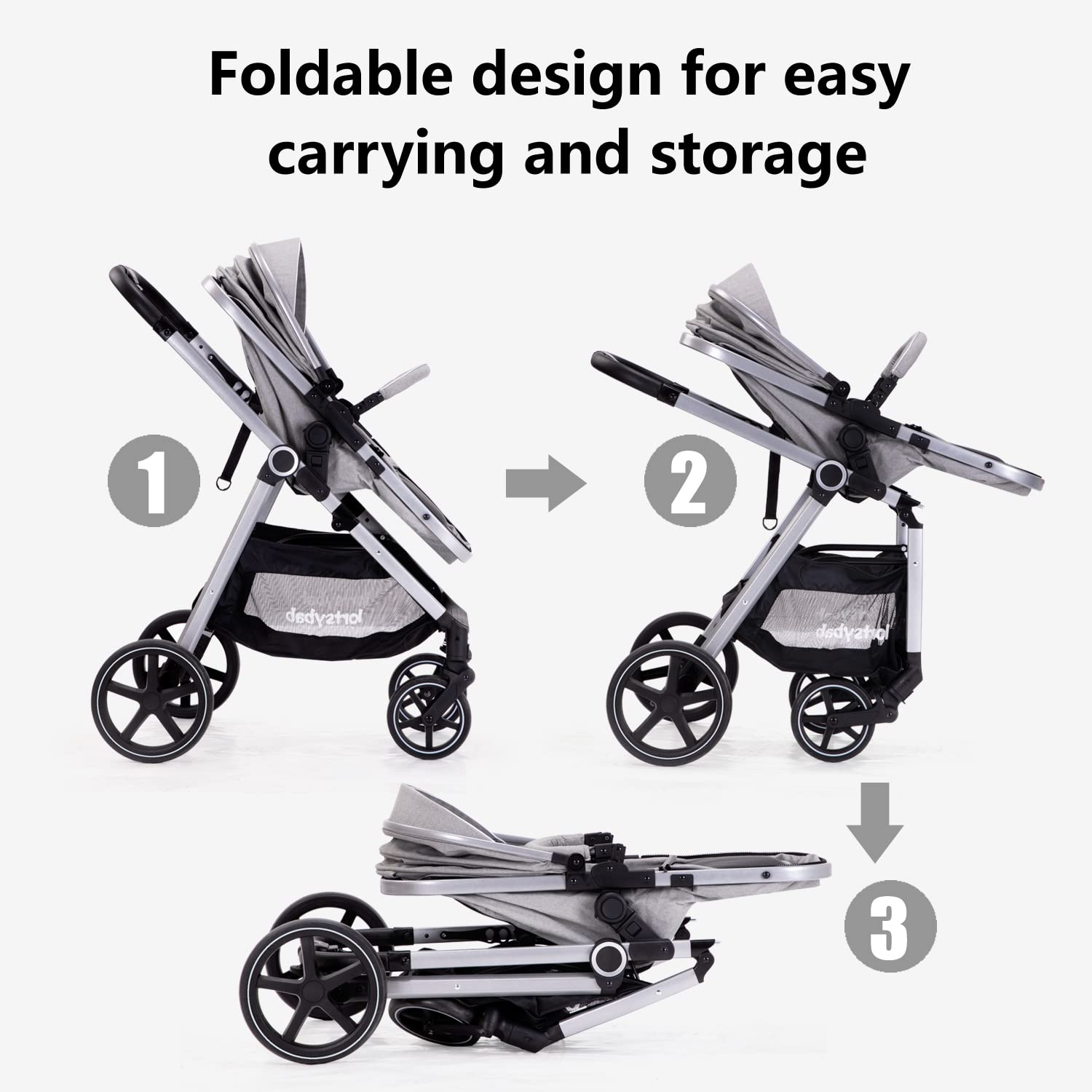 LORTSYBAB one-handed folding for quick travel setup