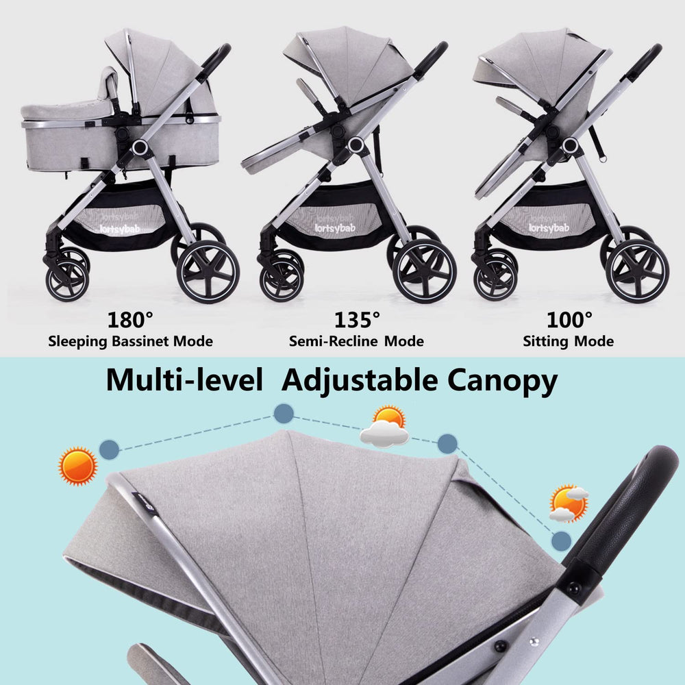 LORTSYBAB stroller with reversible seat for parent- or world-facing view