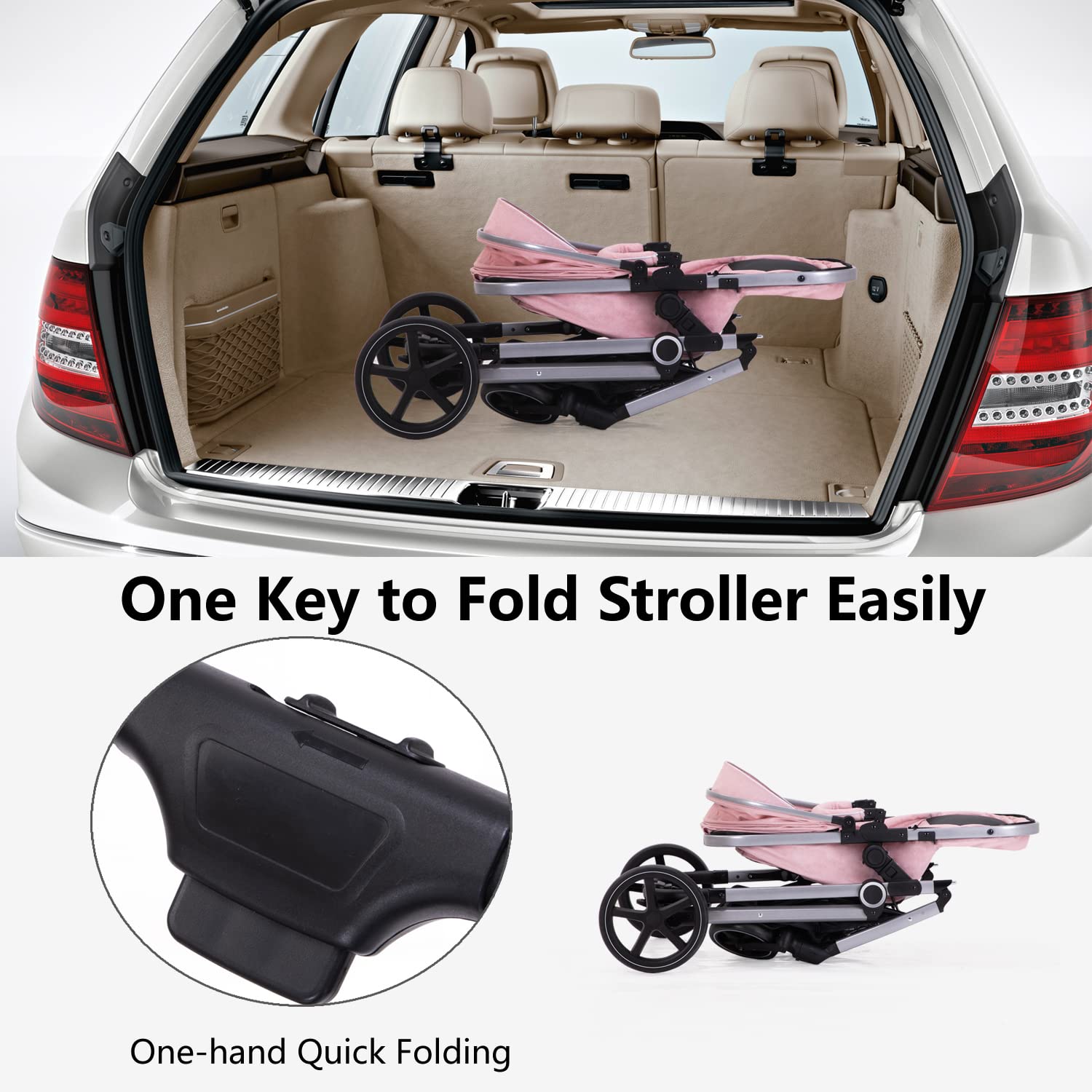 LORTSYBAB roomy storage basket keeps baby essentials organized on the go.