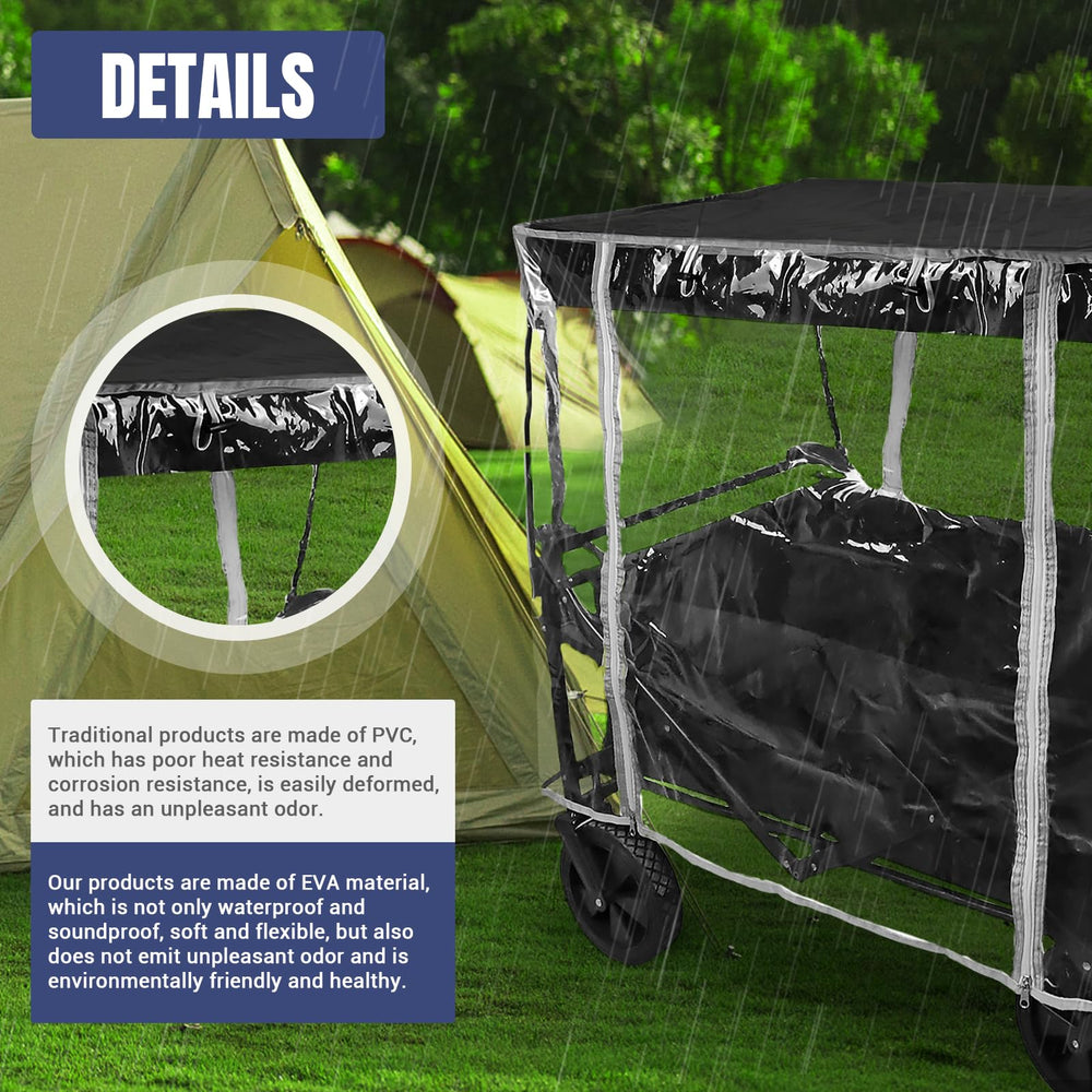 LOSCHEN wagon rain cover quick-install angle shows fast setup