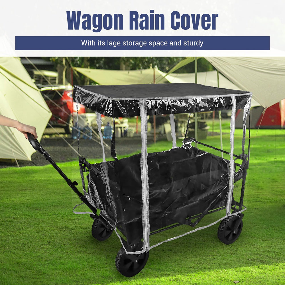 LOSCHEN wagon rain cover rolled-up storage demonstrates compact portability