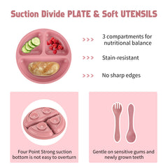 Losecu silicone feeding set spoon with flexible tip for gentle self-feeding