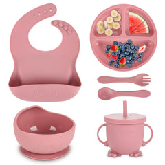 Losecu silicone feeding set suction bowl shows strong suction for mess-free meals