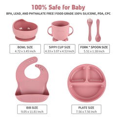 Losecu silicone feeding set suction plate keeps foods separated during self-feeding