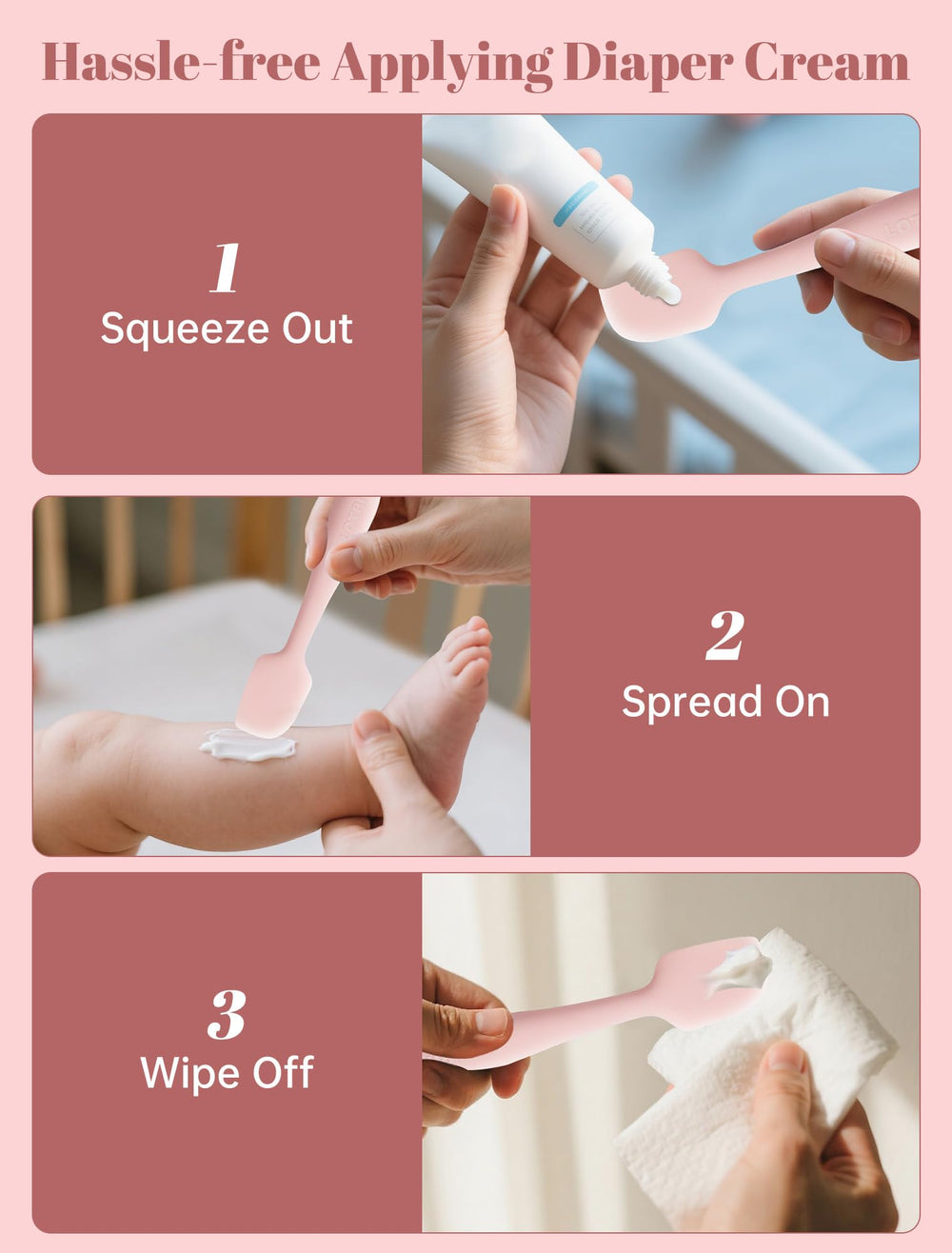 LOTBILL diaper cream spatula easy to wipe clean after use