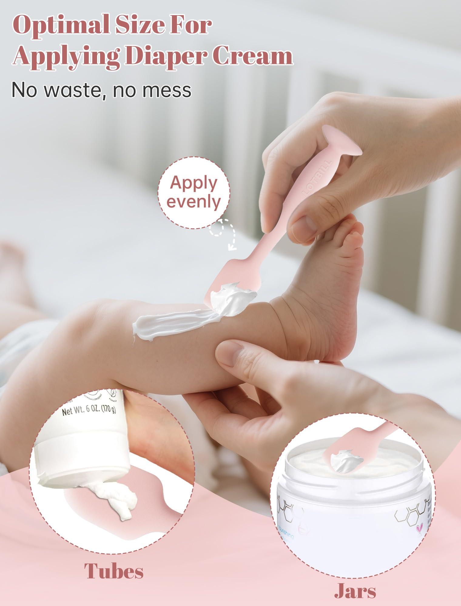 LOTBILL easy-clean design wipes clean after diaper cream use