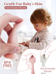 LOTBILL silicone closeup shows soft, flexible material safe for baby skin.