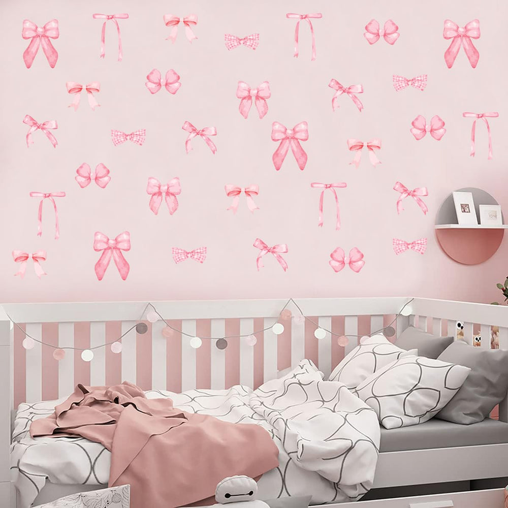 Lotusamber pink bow application-process guides easy wall decorating