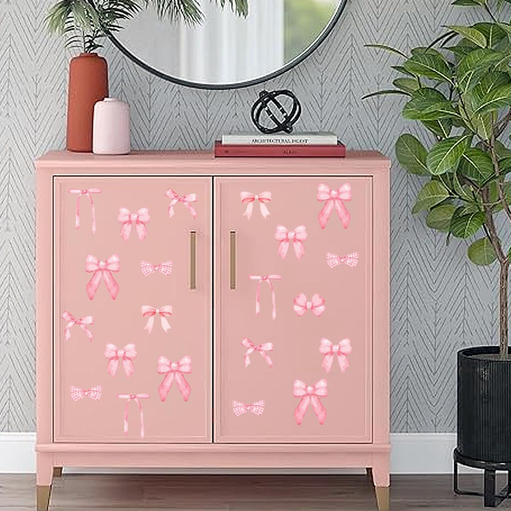 Lotusamber pink bow wall stickers child-room-decor sparks imagination and coziness