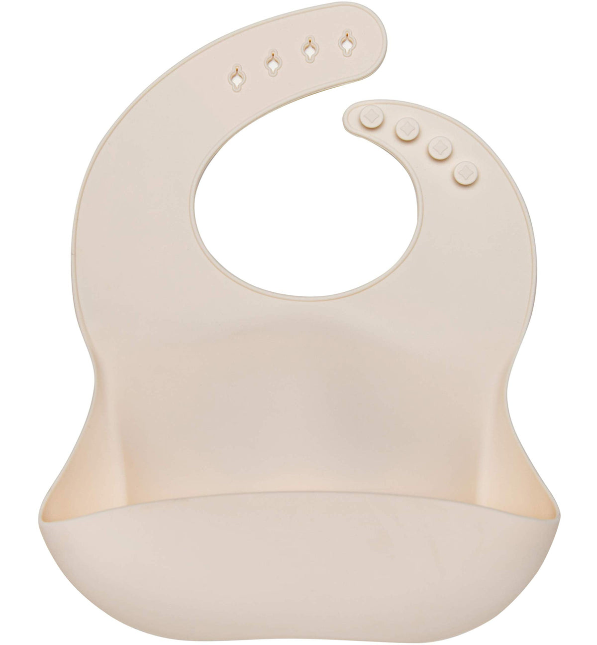 Loulou Lollipop bib Coconut Cream close-up shows soft silicone and stain resistance.