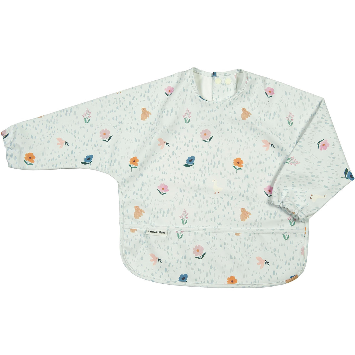 Loulou Lollipop long sleeve bib waterproof keeps outfits clean during meals.