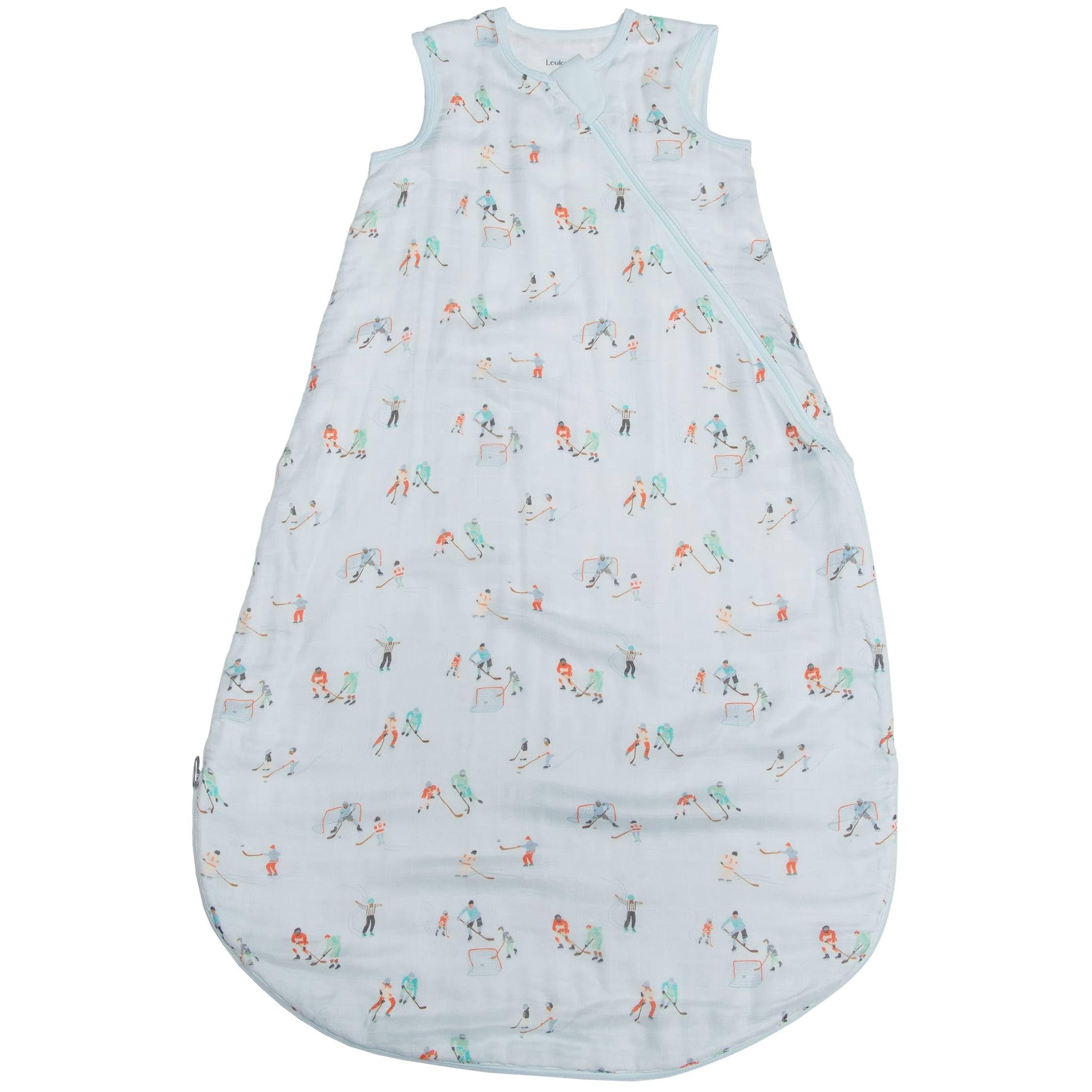 Loulou Lollipop sleepsack featuring ice hockey design, 0-6m, breathable muslin fabric
